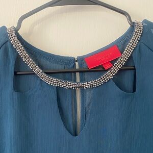 Jennifer Lopez Teal Top with Sparkling Accents